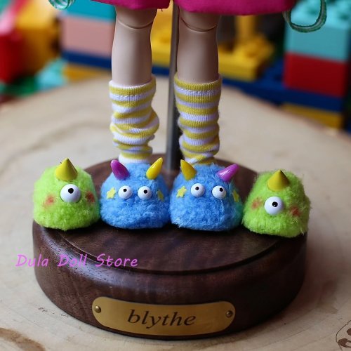 Zapatos de peluche estilo monstruo hechos a mano para muñecas Ob11/GSC - para pies de 2,0 cm