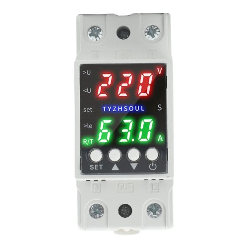 Relé inteligente com duplo LCD — monitorização de tensão e corrente com corte automático por sobre/subtensão ou sobrecorrente