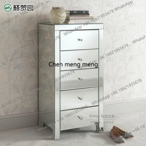 Tủ ngăn kéo có gương phong cách châu Âu, mặt kính, thiết kế hiện đại tối giản, dung tích lớn