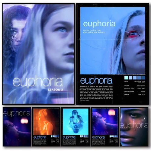 Плакат серіалу «Euphoria» — декоративна настінна наліпка/фотомурал для вітальні та коридору