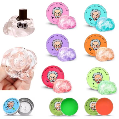 Bunte nicht-newtonsche Slime-Knetmasse, transparente elastische Antistress-Masse, ungiftig, für DIY/Basteln