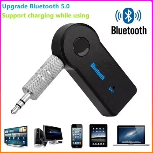 Recetor de áudio Bluetooth 5.0 para carro, adaptador AUX 3,5 mm – mãos-livres estéreo sem fios