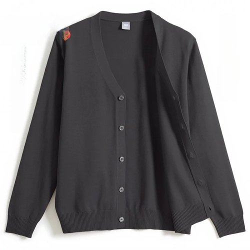 Cardigan fin homme en maille, ouvert, coupe ample, grandes tailles, mélange coton – printemps/automne