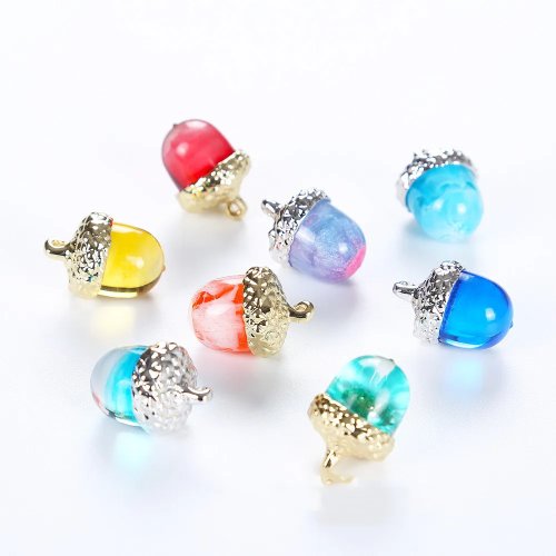 Molde de silicona en forma de bellota para dije, moldes para resina UV/epoxi para hacer collares, manualidades DIY