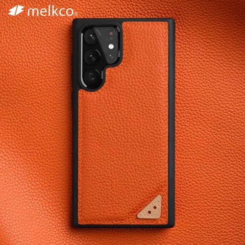 Melkco Casing Kulit Asli Premium untuk Samsung Galaxy S22 / S22+ / S22 Ultra — Cover Belakang Gaya Bisnis