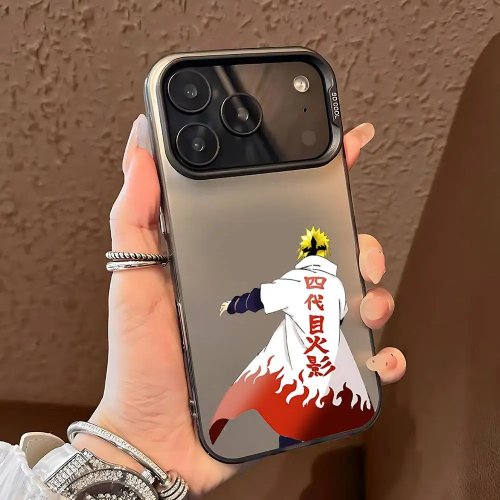 Etui N-Namikaze Minato do iPhone 11–17 (11/12/13/14/15/16/17, Pro/Max/Plus) Odporne na wstrząsy Czarny/Biały
