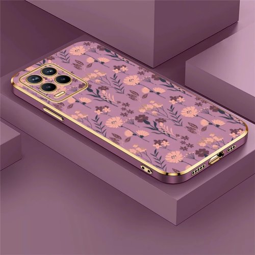 Silikonowe etui z powłoką do OPPO/realme 5/5i/5s/8i/7i/6i/8 Pro/7/5G/6 Pro — miękki TPU, odporne na wstrząsy, z motywem kwiatowym