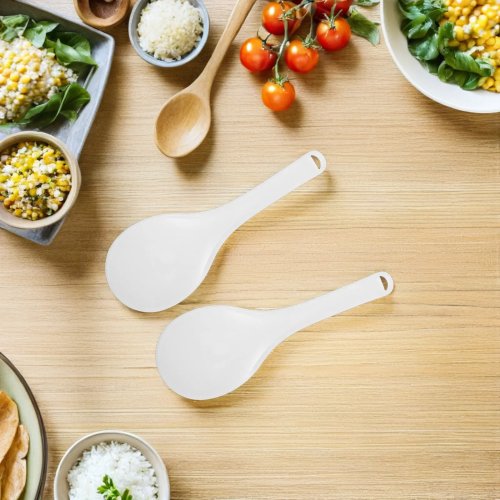 ご飯用しゃもじ 2本セット プラスチック製・耐熱・こびりつかない・キズつきにくい 炊飯器用の取り分け・混ぜる用
