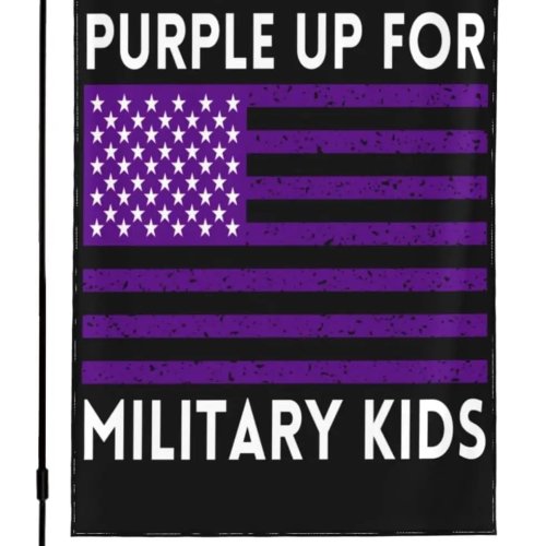 Cờ sân vườn 'Purple Up' Military Child họa tiết cầu vồng, 12.5 x 18 inch, hai mặt dùng ngoài trời