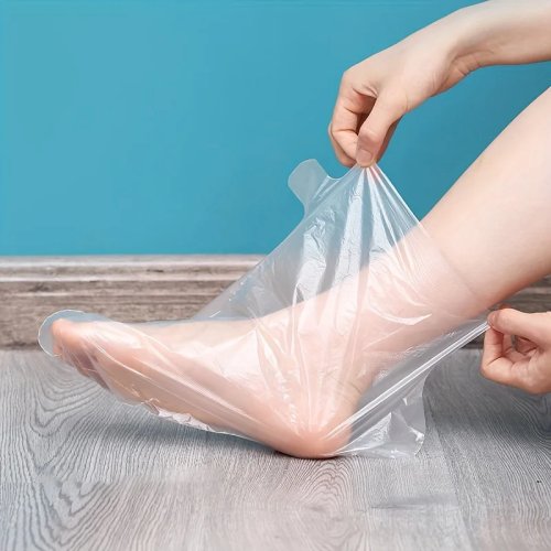 100 pcs Penutup Kaki Spa Sekali Pakai Transparan (PE) – Film Pelindung Kaki untuk Pedikur