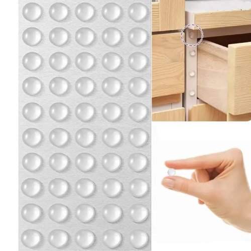 100pcs Self-Adhesive Silicone Furniture Bumpers – Rubber Door Stoper/Damper Pads, Protective Cushion