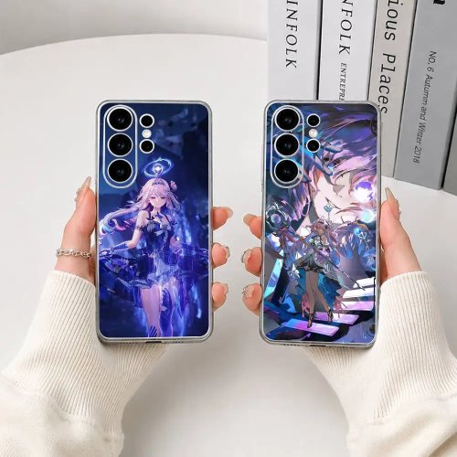 Cover in silicone morbido trasparente Denia Hiyuki WuWa Wuthering Waves per Samsung Galaxy S30/S25/S24/S23/S22/S21/S20 (compatibile con i modelli Plus e Ultra)