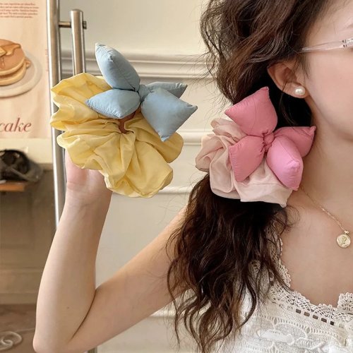 Cột tóc scrunchie nơ đáng yêu nhiều màu cho bé gái – chun buộc tóc thời trang, tiện dụng, phù hợp du lịch & chụp ảnh