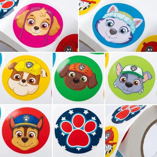 500매 퍼피 구조대(Paw Patrol) 스티커 - 체이스 & 스카이 - 학교 문구·교사용 선물용 귀여운 보상 스티커