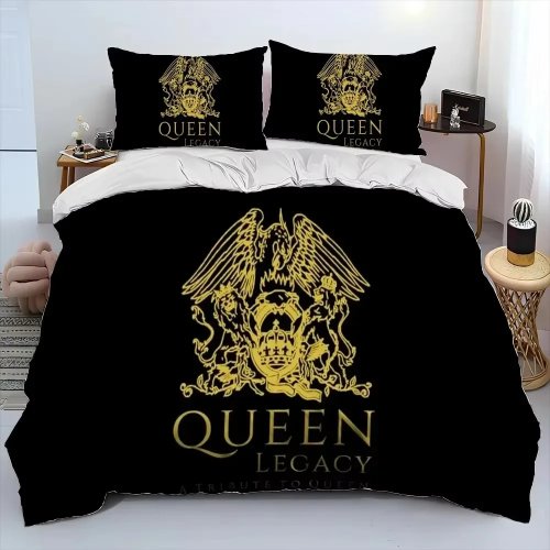 Комплект постельного белья Queen (рок‑группа) – Пододеяльник и покрывало, роскошное постельное бельё, подарок на день рождения
