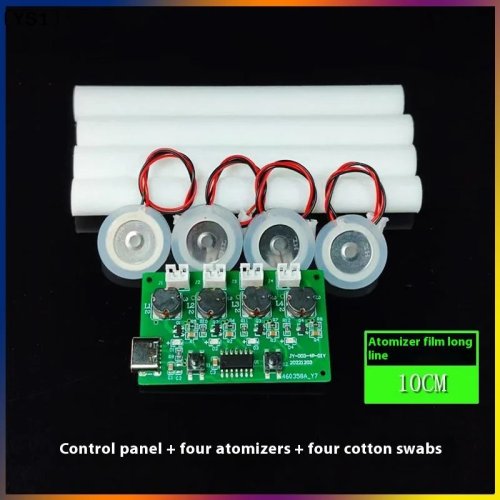 Kit DIY Mini Humidificador USB-C — 4 cabezales nebulizadores ultrasónicos (discos atomizadores) con placa driver y base