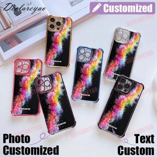 Gepersonaliseerde softcase met naam en foto, geplateerde look en airbag-bescherming voor Motorola Edge 50/Fusion/Moto G60/G40/G06/G24/60/G77/70