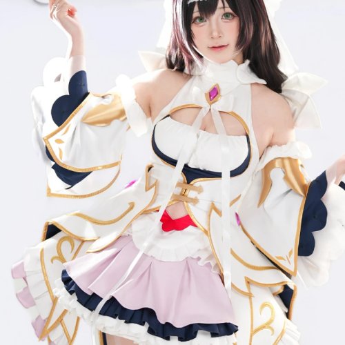 Momochi Kiruy 코스프레 의상 (Princess Connect! Re:Dive) 스위트 로리타 드레스 헤드 액세서리·장갑 포함