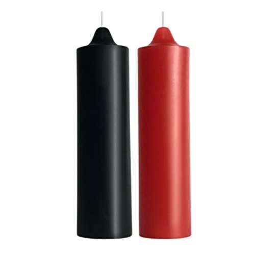 Velas de baja temperatura para juego de cera (parejas) — Velas de goteo románticas, pack de 2 negras para San Valentín, bodas y decoración del hogar