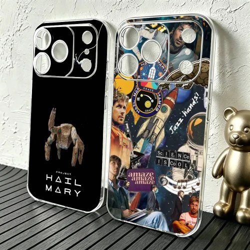 Transparente Handyhülle mit 'Project Hail Mary'-Motiv für iPhone 11–17 (Mini/Pro/Pro Max/Plus)