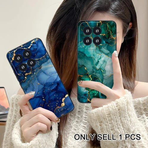 Coque luxe effet pierre dorée pour Xiaomi 17/15/14/13/12/11/T/Ultra/Lite/Pro/S/X 5G — TPU souple anti-choc