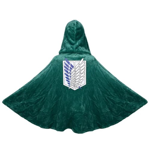 Attack on Titan Survey Corps Flanell-Hoodie mit Umhang – Cosplay-Kostüm