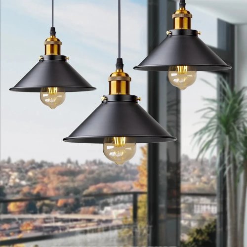 Lámpara colgante industrial JOYINLED 1/2/3 luces, metal vintage con casquillo E27 para dormitorio y salón