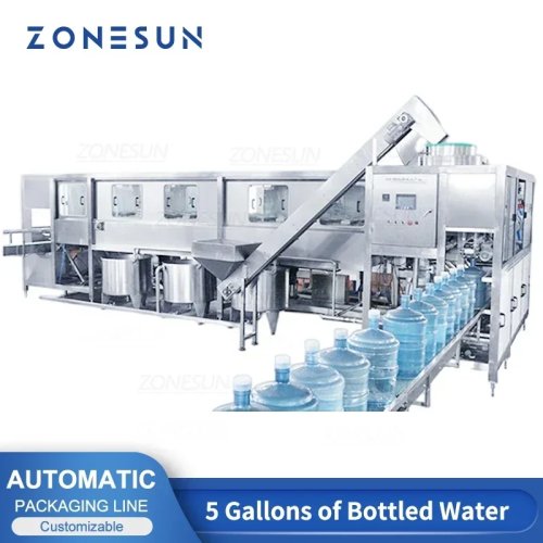 ZONESUN ZS-AFMW Línea de llenado y sellado para agua en PET 5 galones, 900 botellas/h