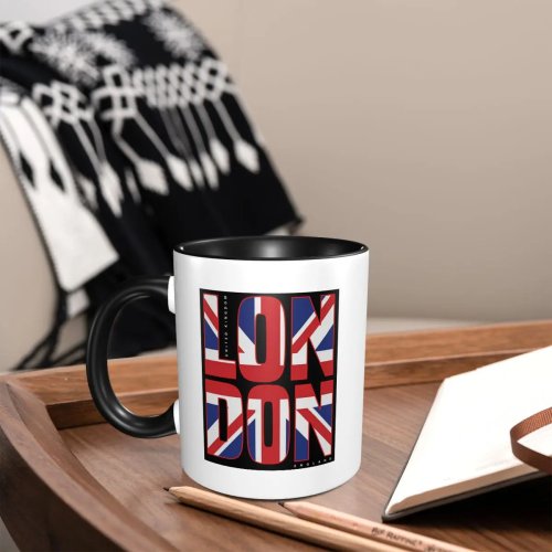كوب سيراميك بطبعة Union Jack (علم بريطانيا) — كوب قهوة/شاي/حليب مضحك بطابع لندن، هدية للأصدقاء