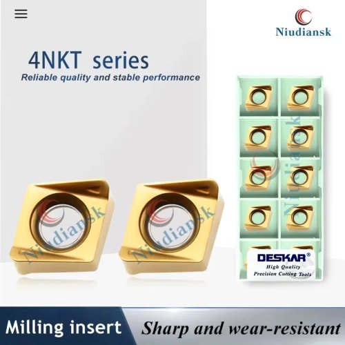 4NKT060308R-ML Pastilha de fresagem indexável dupla face CNC (TE90), ângulo recto, para aço inox