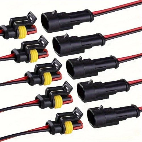 ชุด 10 ตัวต่อสายไฟ 2 ขา 18AWG แบบถอดเร็ว ตัวผู้-ตัวเมีย สำหรับรถยนต์/รถบรรทุก