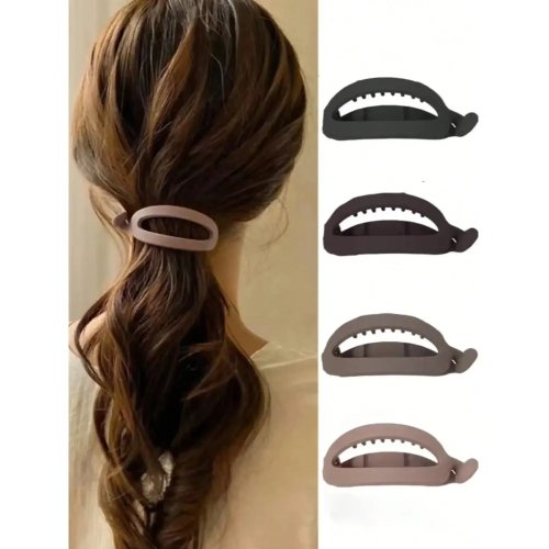 Kẹp tóc hình quả chuối mờ — đơn giản, tiện dụng cho nữ (chọn 1 hoặc 4 cái)