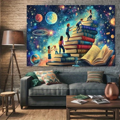 Puzzle Jigsaw 'Climbing Books Dreams' 500/1000/1200/2000 pcs — Aktivitas keluarga, DIY, dekorasi rumah, hadiah