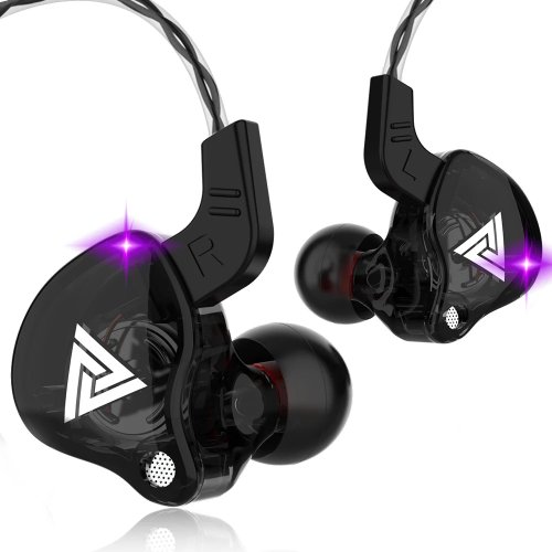 QKZ AK6 Auriculares In-Ear - 6 drivers dinâmicos, com microfone, estéreo Hi‑Fi, graves potentes, para desporto