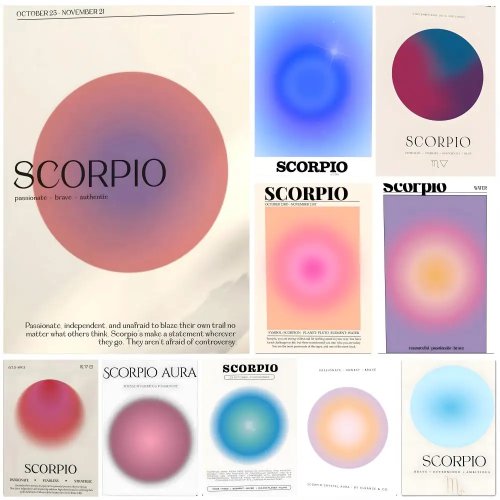 Póster Zodiaco Escorpio – Lámina decorativa clásica para salón y dormitorio