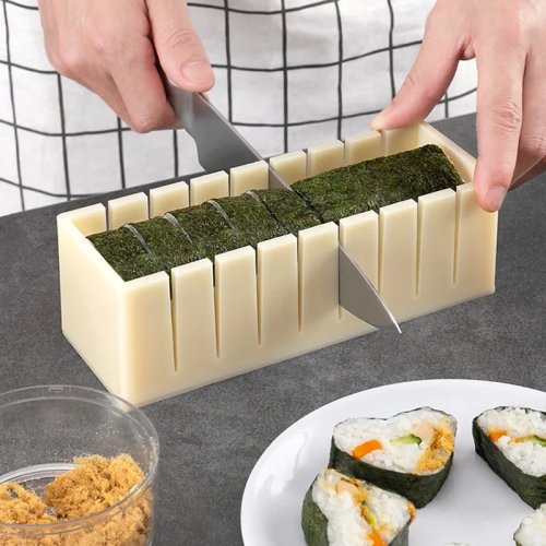 Molde para sushi/onigiri — Cortador y moldes para rollos de sushi y kimbap (redondo, cuadrado, corazón)