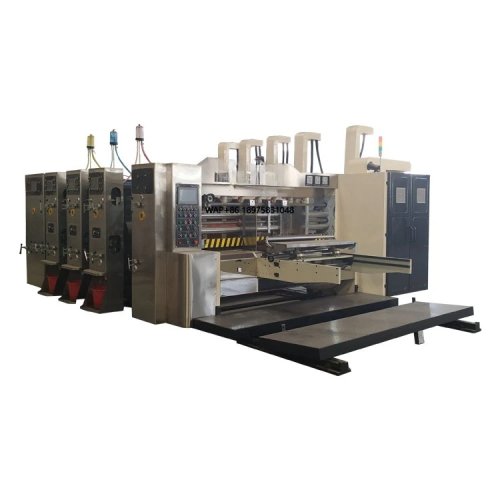 Máy sản xuất thùng carton tự động tốc độ cao kèm in ấn, cắt rãnh và dập khuôn