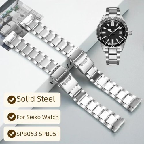 Correa metálica 20 mm de acero inoxidable para Seiko SPB053/SPB051/SBDC051/SBDC053/SBDC055 - para hombre