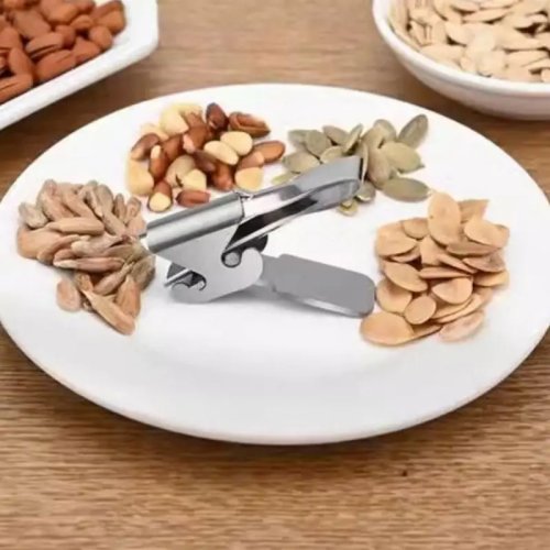 Alat kupas 2-in-1 untuk biji bunga matahari dan biji pinus, stainless steel, rahang lebar, alat dapur rumah
