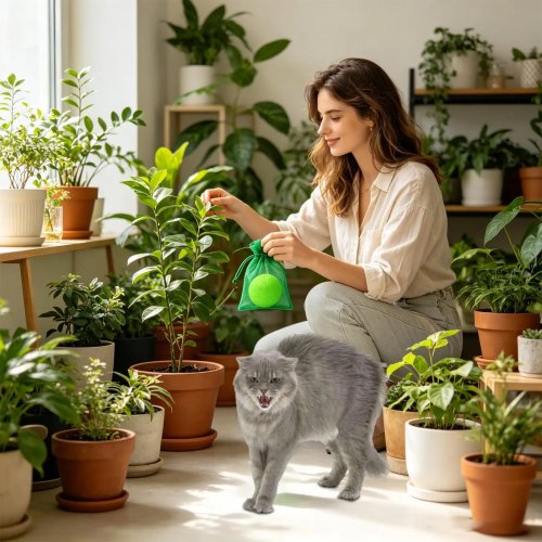 Natural cat oil balls, 10 pcs — Natural repellent balls to keep cats off yard, garden, lawn, patio & balcony (outdoor use)
