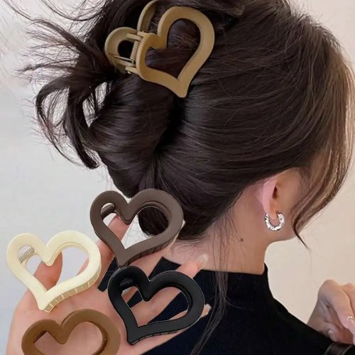 Pinzas para el cabello mujer, tamaño medio cuadradas 5 cm – plástico ligero, colores lisos negro/blanco/café/caqui. Paquete de 4 o pieza suelta, diseño minimalista y elegante, ideal para uso diario, salidas, fiestas y viajes.
