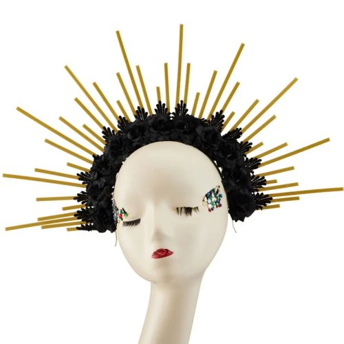 Vòng hoa đội đầu hoa hồng Gothic Lolita – băng đô/tiara cưới phong cách vintage