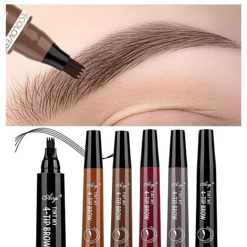 Олівець для брів microblading з 4-ма наконечниками, водостійкий, стійкий, натуральний ефект, 5 відтінків