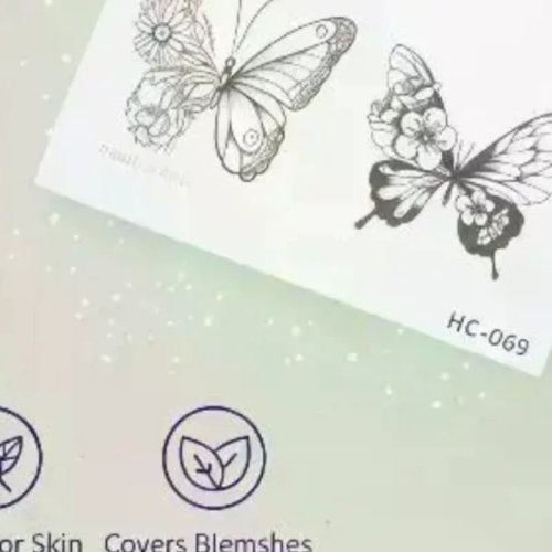 Autocolantes tatuagem borboleta 3D impermeáveis — tatuagens temporárias para fotografia e moda