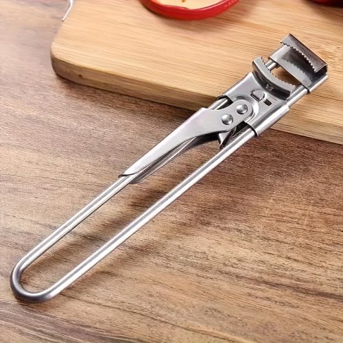 Pembuka kaleng dan botol manual stainless steel yang bisa disesuaikan — kokoh, tahan lama, multifungsi