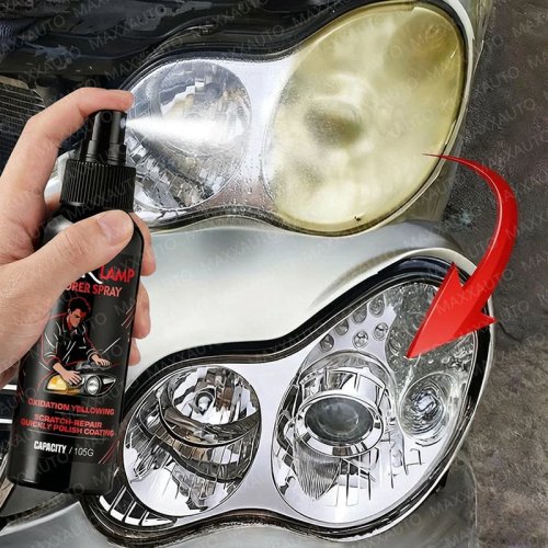 Polish pour Phares (Pâte et Spray) — Efface rayures et nettoyant anti‑oxydation pour voiture