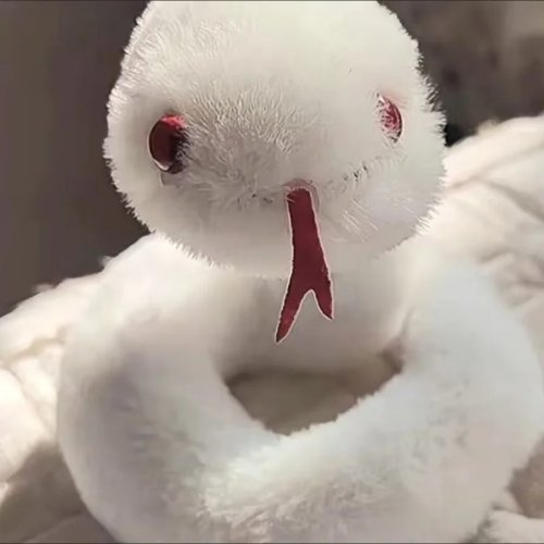 Serpente di peluche verde e bianco avvolgibile, braccialetto in peluche — regalo divertente per bambina