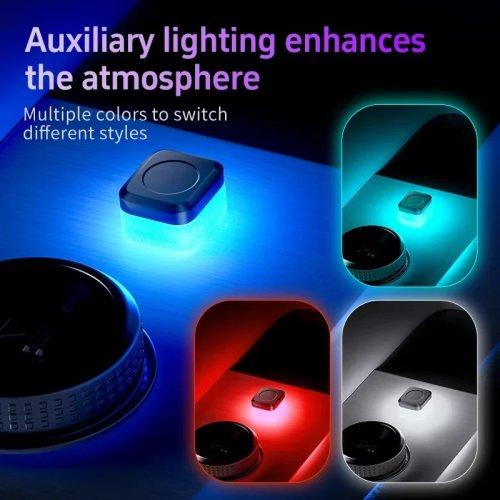 لمبة LED USB للسيارة 1 قطعة — إضاءة داخلية جوية قابلة للتشغيل الفوري، مصباح قراءة وشريط زخرفي متوافق مع جميع السيارات