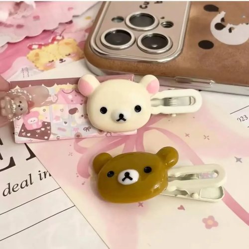 Fermagli per capelli Rilakkuma per donna — Bobby pin e clip a becco d'anatra, forcine per frangia, accessori capelli kawaii, idea regalo