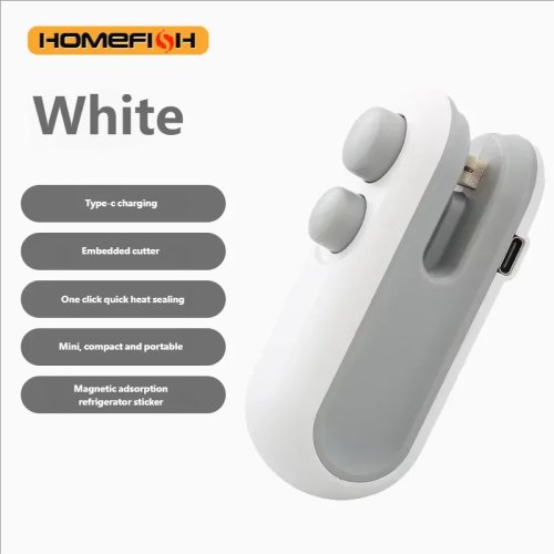 Mini ręczna zgrzewarka do żywności, ładowana USB, do torebek foliowych